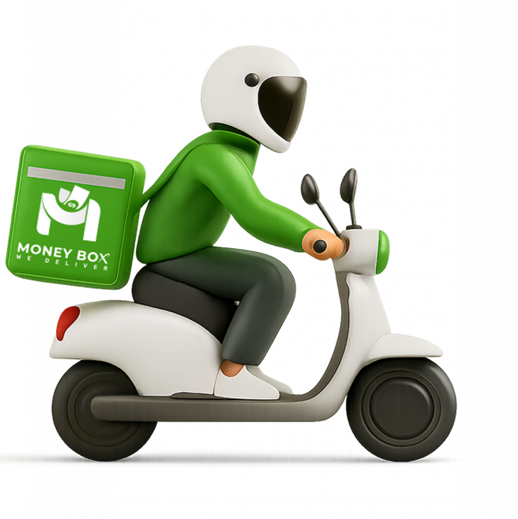 Money Box delivery rider in Bali